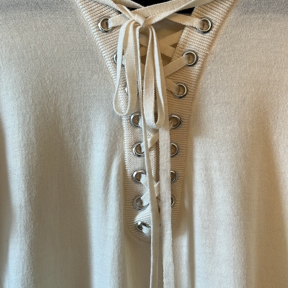 The Kooples Cream Lace-Up Merino Wool Sweater Size M. - Picture 5 of 12